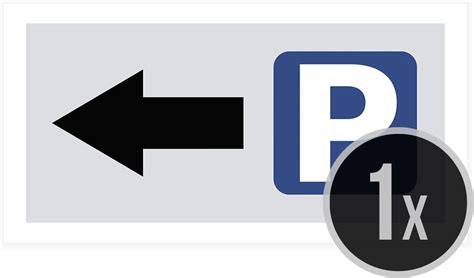 Pictogram Bord XL Parking Met Pijl Naar Links 60 X 30 Cm Groot