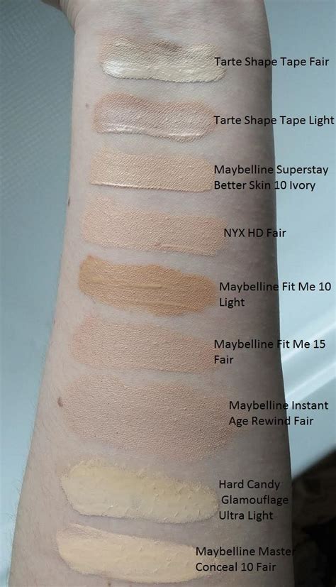 Pale Foundation And Concealer Swatches Foundation For Pale Skin Best