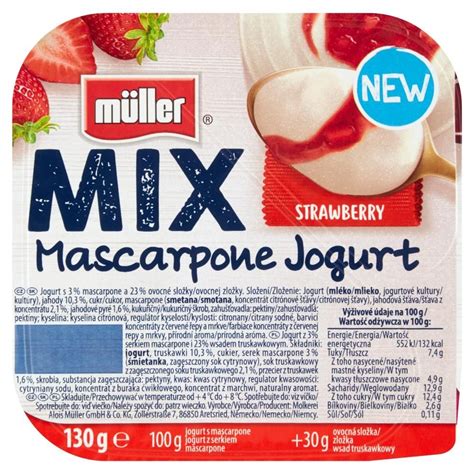 Müller Mix Jogurt z serkiem mascarpone 130 g Zakupy online z dostawą