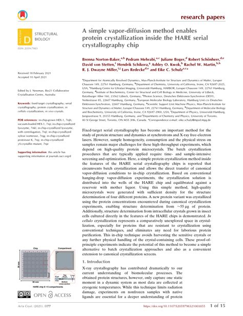 (PDF) A simple vapor-diffusion method enables protein crystallization ...