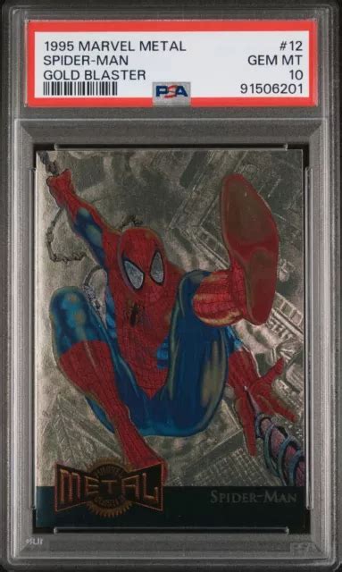 Marvel Metal Gold Blaster Spider Man Psa Gemme Comme Neuf