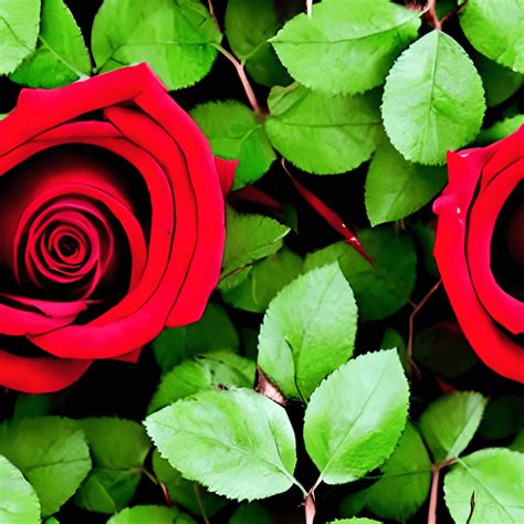 Rote Rosen mit grünen Blättern sich wiederholendes Muster Creative