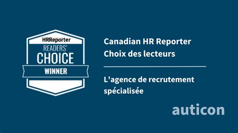 auticon Canada reçoit le prix du choix des lecteurs du Canadian HR