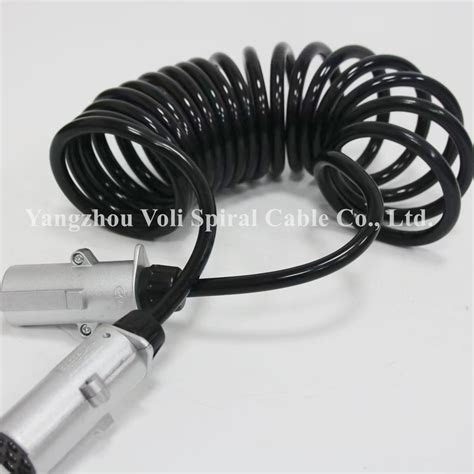 Truck Trailer Wire Electrical Seven Core Spring Coil Spiral Power Cable For Brake System China