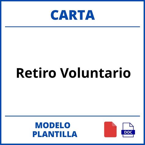 Modelo De Carta De Retiro Voluntario