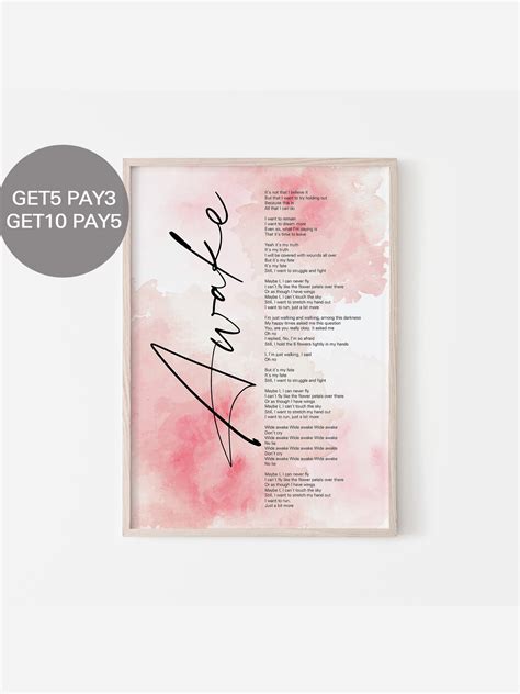 BTS JIN Awake Lyrics Prints Poster digital Download Korean - Etsy