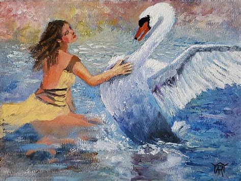 Leda And The Swan Painting By Yary Dluhos Pixels