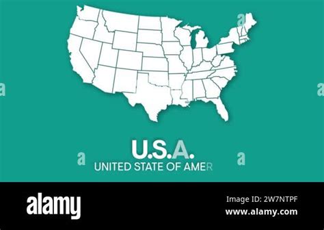 Map of United States of America showing different states. Animated usa ...