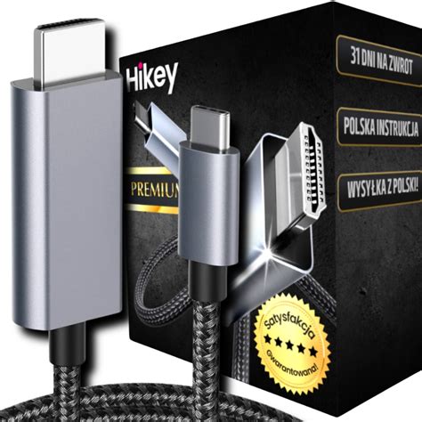 KABEL PRZEWÓD ADAPTER PRZEJŚCIÓWKA USB C 3 1 TYP C DO HDMI 4K MHL 200cm