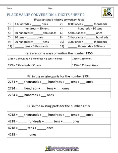 Place Value Worksheets For 6rd Grade | Place value worksheets, Place values, Math place value