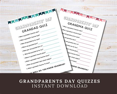 Printable Grandparents Day Quizzes Grandparents Day Activity For Kids