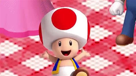 Mario Mushroom Toad Happy Face Zoom GIF | GIFDB.com