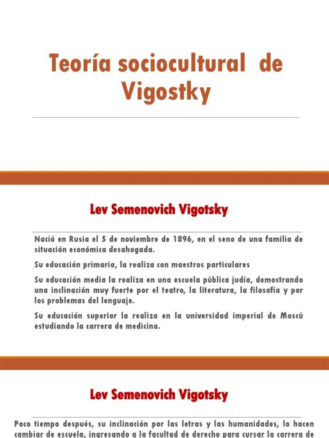 Teoría Sociocultural De Vigostky Pdf Mente Sicología