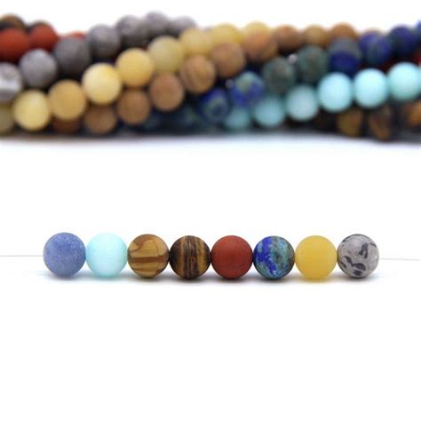 Matte Set Solar System Gemstone Beads Mm Mm Set Planet Beads