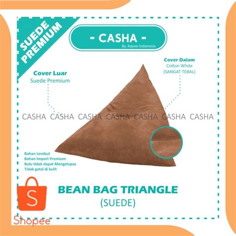 Jual Unik Perkakas Bean Bag Triangle Termasuk Isi Suede Beanbag