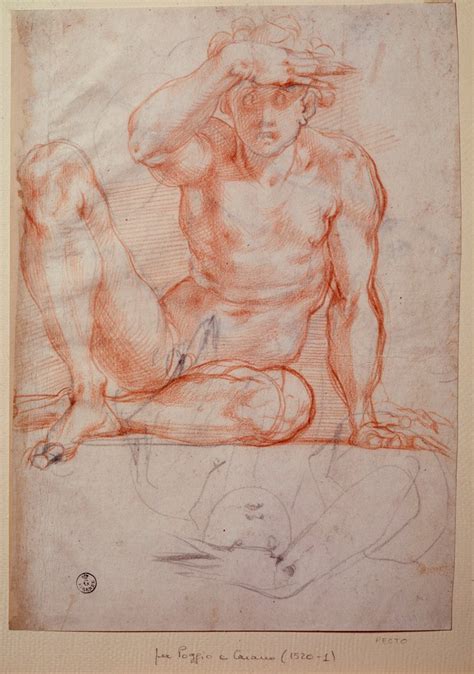 Çıplak adam Çizim Jacopo Pontormo Sanat baskısı