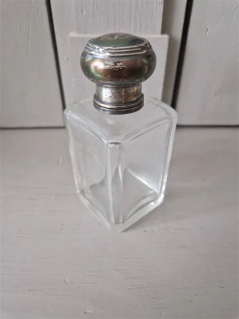 ANCIEN FLACON DE Parfum En Cristal Argent Massif Louvre Paris EUR 29 00