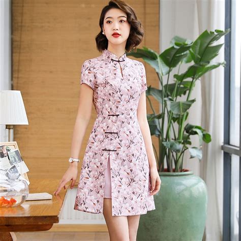 Nice Short Qipao Cheongsam Chinese Dress Pattern A Qipao Cheongsam