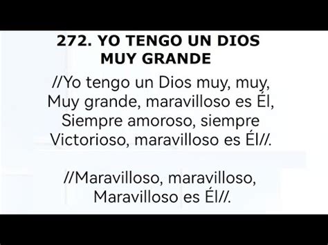 CORO N272 YO TENGO UN DIOS MUY GRANDE YouTube