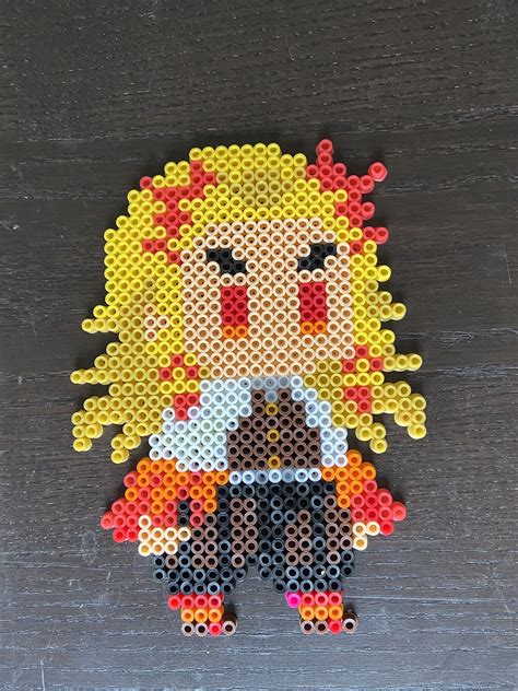 Rengoku Demon Slayer Perler Beads Figurine Bead Art Diy Perler Bead