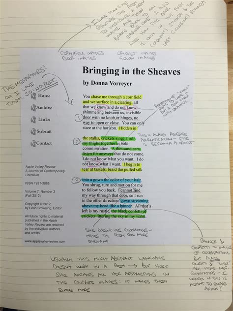 Poems To Annotate Ks3