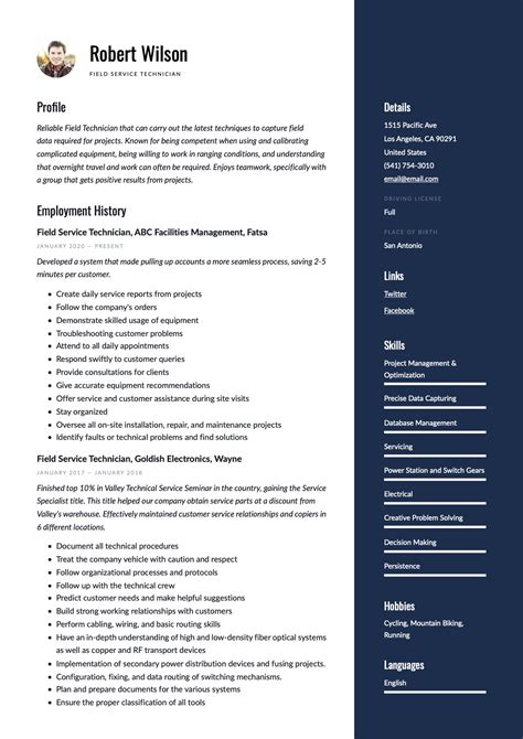 23 Field Service Technician Resume Examples And Guide 2024