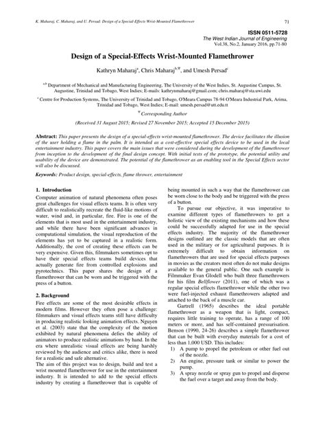 (PDF) Design of a Special-Effects Wrist-Mounted Flamethrower