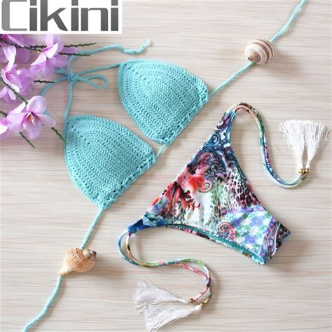 New Summer Women Bikini Handmade Crochet Bikini Set Swimwear