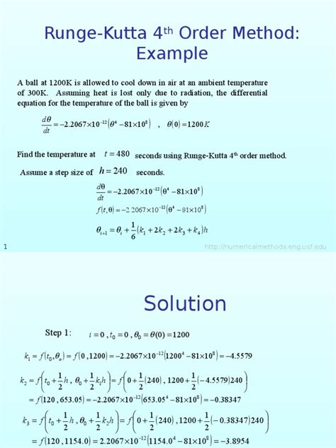 Runge Kutta Example | Mathematical Problem Solving | Equations