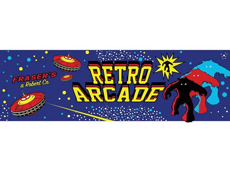 Space Invaders Style Retro Arcade Marquee Digital Artwork For Printing