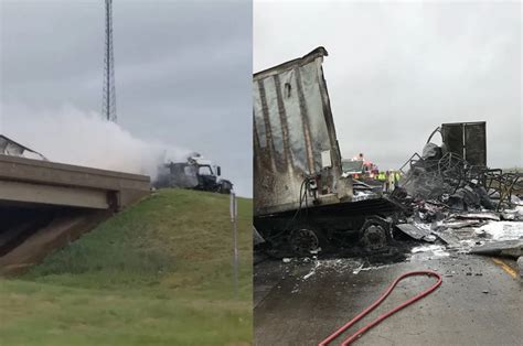 Semi Truck Explosion, Fire on US 287 in Wichita County (Video)