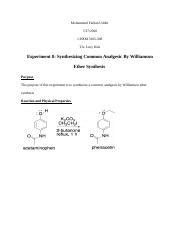 Experiment 8 Docx Mohammed Farhan Uddin 7 27 2020 CHEM 3105 308 TA