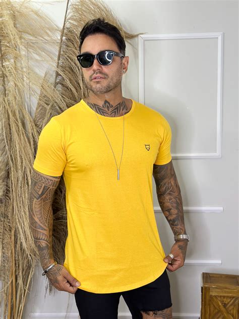 Camiseta Long Line Volk Culture Amarelo Volk Culture