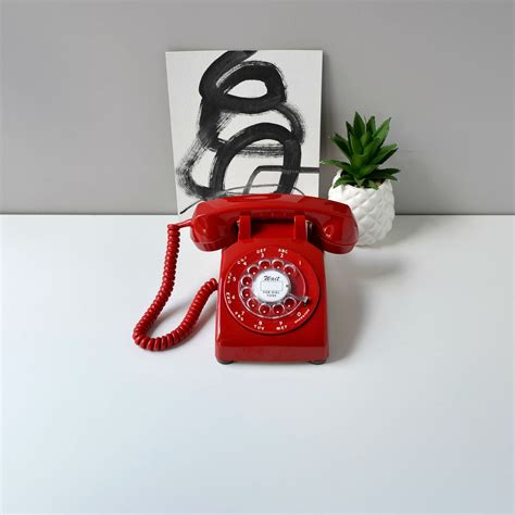 Rotary Phone Red Rotary Phone Working Rotary Telephone Red Etsy