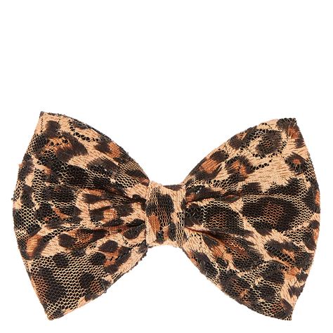 Leopard Print Bow Hair Clip Icing Us