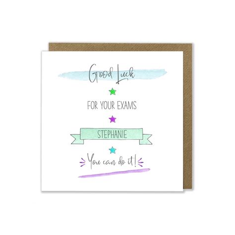 personalised good luck exam card sats gcses  levels exams