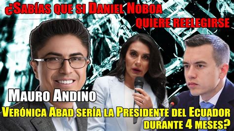 Daniel Noboa Quiere Reelegirse Abad Ser A La Presidente Del Ecuador