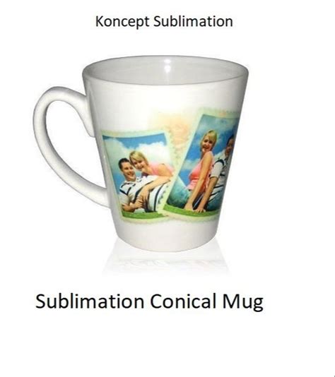 White Ceramic Sublimation Conical Mug 12 Oz And 17 Oz For Ting At