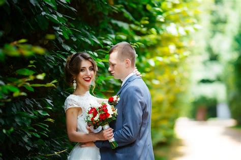 Premium Photo Happy Bride And Groom At Their Wedding