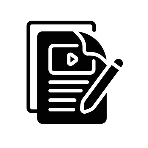 script glyph icon white background  vector art  vecteezy