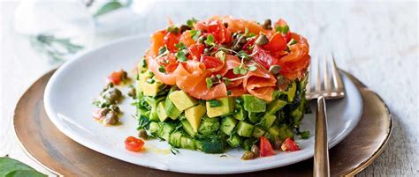 Cucumber Smoked Salmon And Avo Stacks Recipe Salmon Avocado