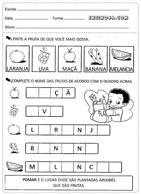 Atividade De Ciencias Sobre Alimentação Saudavel - Atividades-de-ciências-1-ano-sobre-alimentação-saudável - Pedagogia