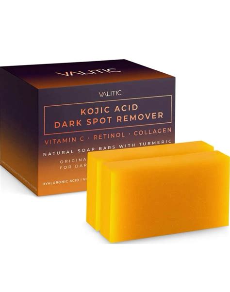 Valitic Kojic Acid Dark Spot Remover Soap Bars With Vitamin C Retinol Collagen Turmeric