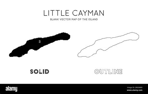 Little Cayman map. Blank vector map of the Island. Borders of Little ...