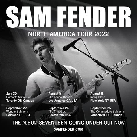 Sam Fender on Twitter: "Can’t wait to return to the US & Canada for ...