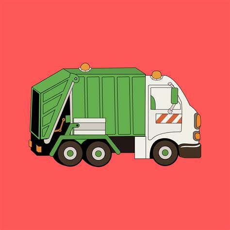 Garbage Truck, Garbage Truck Art, Garbage Truck Print, Garbage Truck ...