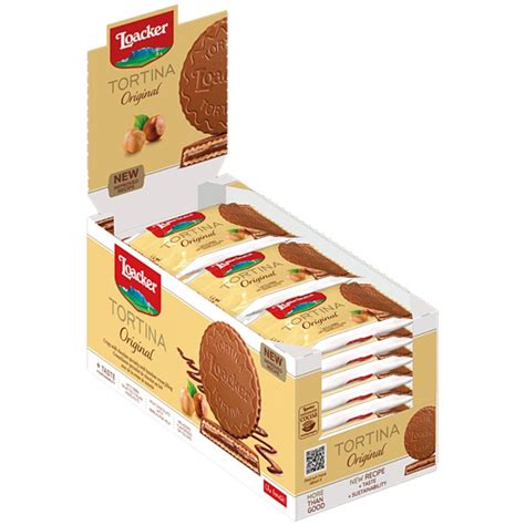 Loacker Tortina Original 24x21g tarty waflowe z polewą czekoladową i