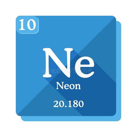 Tabla Periódica De Neón De Los Elementos Ilustración Del Vector