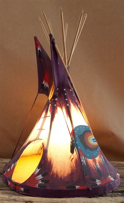 Vintage Handmade Indian Teepee Lamp By Rouilly On Etsy With Images Indian Teepee Teepee