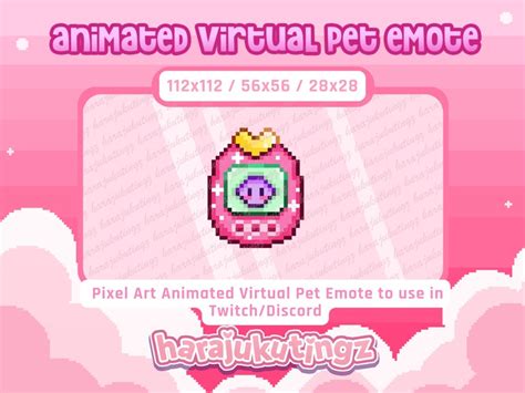 Pixel Art Kawaii Animated Virtual Pet Emote Channel Points And Badge For